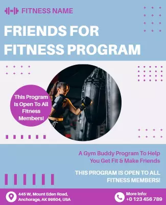 Friends for Fitness Program Flyer Template