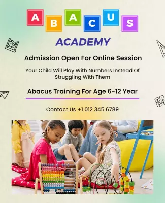 Fun Abacus Training for Kids Online Flyer Template