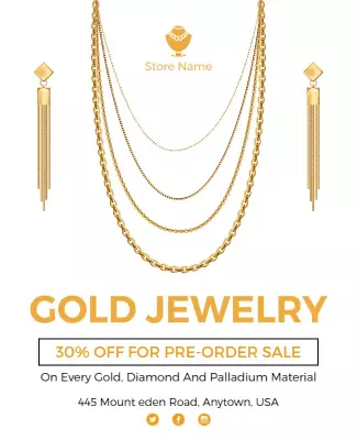 Gold Jewelry Offer Flyer Template