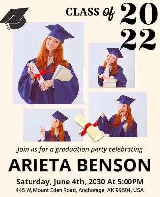 Graduation Celebration Event Announcement Flyer Template