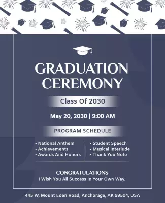 Graduation Ceremony Celebration Flyer Template