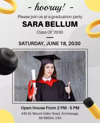 Graduation Party Celebration Event Flyer Template