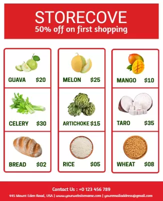 Grocery Store Discount Flyer Template