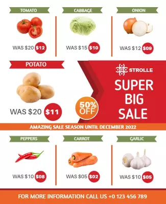 Grocery Store Discount Sale Flyer Template