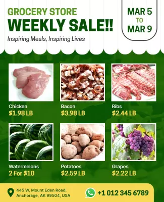 Grocery Store Weekly Sale Promotion Flyer Template