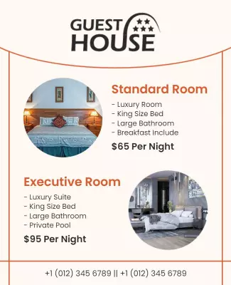 Guest House Accommodation Promotional Flyer Template