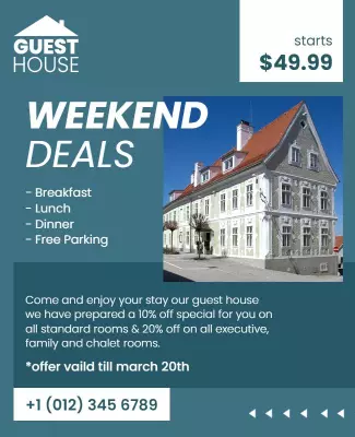 Guest House Weekend Deals Flyer Template