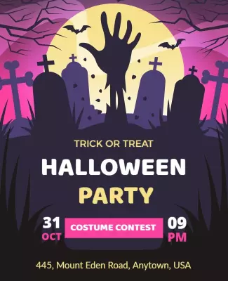 Halloween Costume Contest Party Flyer Template