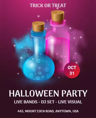 Halloween Party with Live Bands Flyer Template