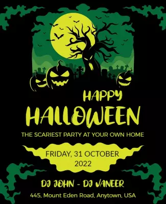 Halloween Spooky House Party Flyer Template