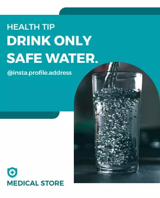 Health Safety Water Drinking Tip Flyer Template