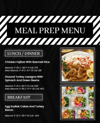 Healthy Meal Prep Menu Flyer Template