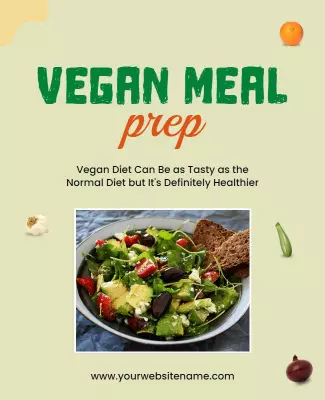 Healthy Vegan Meal Preparation Flyer Template