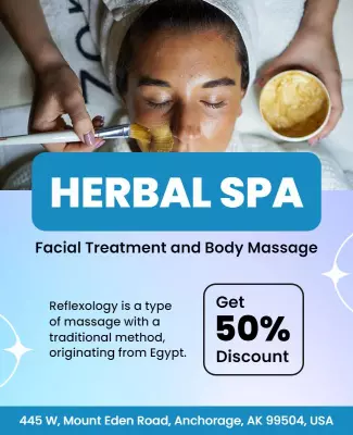 Herbal Spa Facial Treatment and Massage Flyer Template