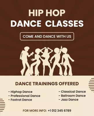 Hip Hop Dance Classes Informational Flyer Template