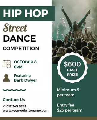 Hip Hop Street Dance Competition Flyer Template