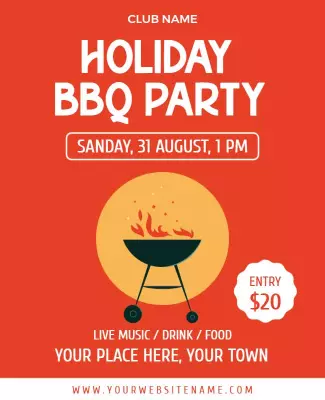 Holiday Bbq Party Flyer Template