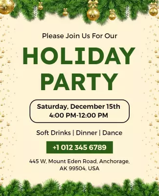 Holiday Party Event Invitation Flyer Template