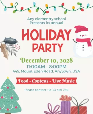 Holiday Party Flyer Template