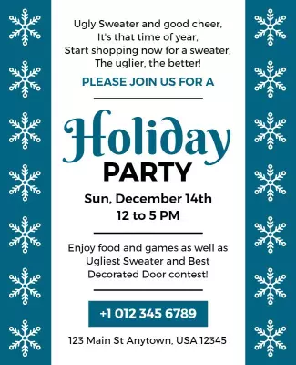 Holiday Ugly Sweater Party Flyer Template