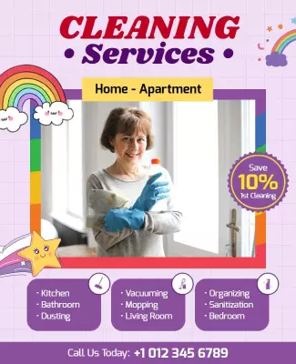 Home and Apartment Cleaning Services Flyer Template