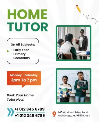 Home Tutoring Services Promotional Flyer Template