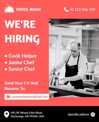 Hotel Chef Recruitment Flyer Template