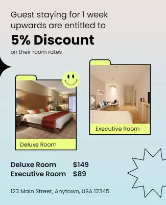 Hotel Room Discount Promotion Flyer Template