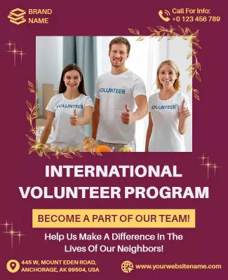 International Volunteer Program Recruitment Flyer Template