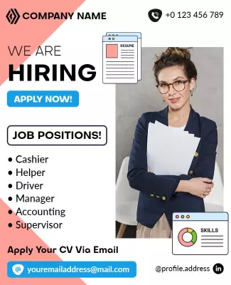 Job Vacancy Hiring Announcement Flyer Template