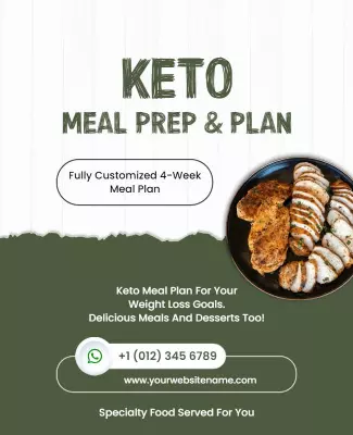 Keto Meal Prep and Planning Service Flyer Template