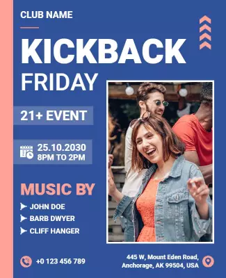 Kickback Friday Club Night Event Flyer Template