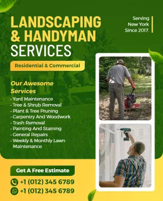 Landscaping and Handyman Services Flyer Template