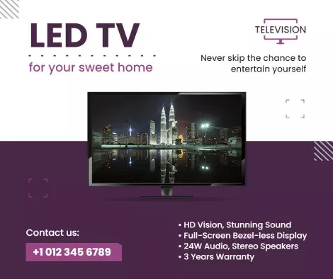 Led Tv Home Entertainment Sale Facebook Flyer Template