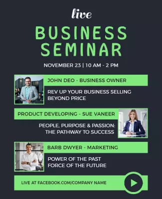 Live Business Seminar Online Event Flyer Template