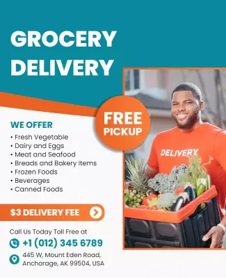 Local Grocery Delivery Service Flyer Template