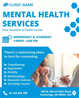 Mental Health Support Services Flyer Template