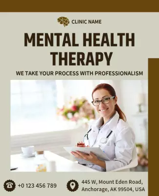 Mental Health Therapy Clinic Promotional Flyer Template