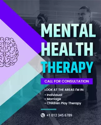 Mental Health Therapy Consultation Flyer Template