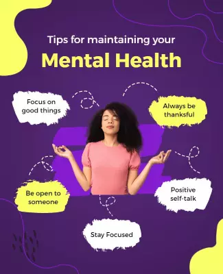 Mental Health Wellness Tips Flyer Template