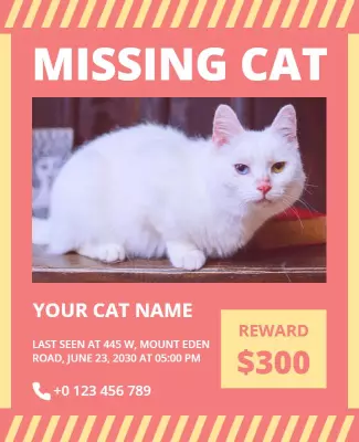 Missing Pet Alert Reward Flyer Template