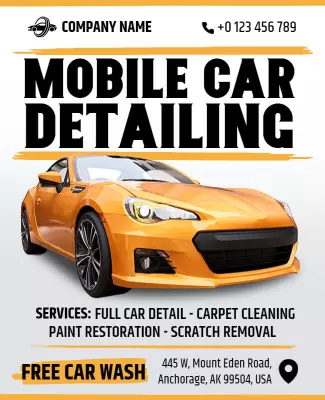 Mobile Car Detailing Service Flyer Template