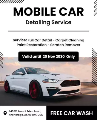 Mobile Car Detailing Service Promotion Flyer Template