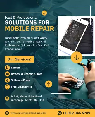 Mobile Repair Services Promotional Flyer Template