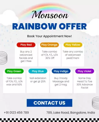 Monsoon Rainbow Beauty Offer Flyer Template