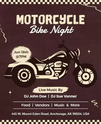 Motorcycle Bike Night Event Flyer Template