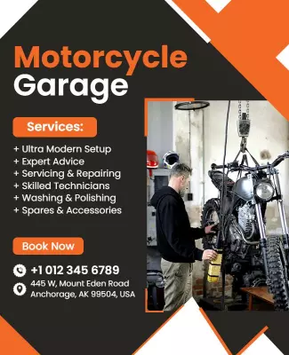 Motorcycle Garage Services Promotion Flyer Template