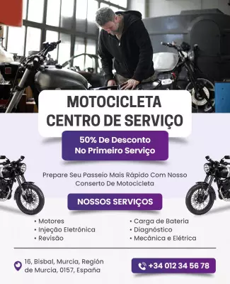 Motorcycle Service Center Promotional Flyer Template