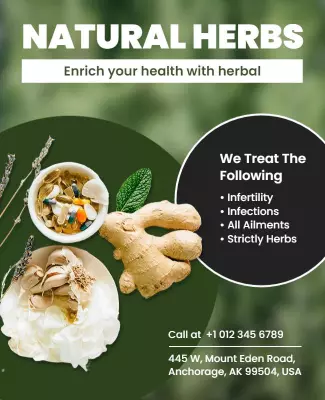 Natural Herbal Health Promotion Flyer Template