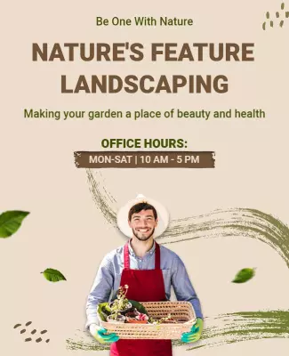 Natures Feature Landscaping Flyer Template